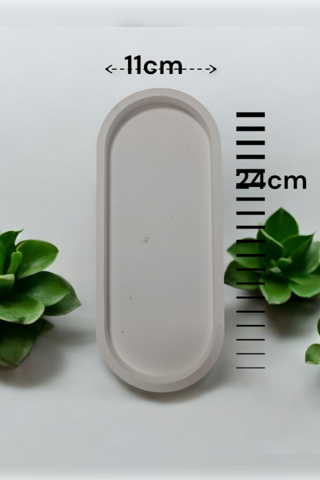 3lü Oval Tepsi Seti Beyaz