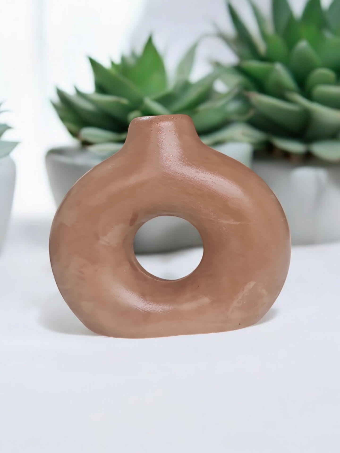 Bohem Halka Vazo Kahverengi