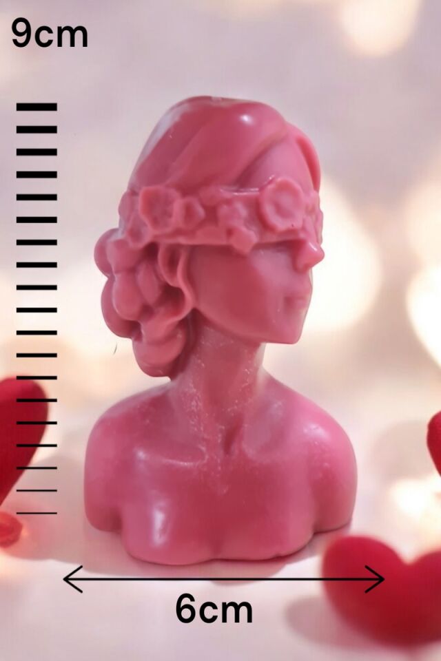 Kadın Gül Bandanalı Pembe Mum