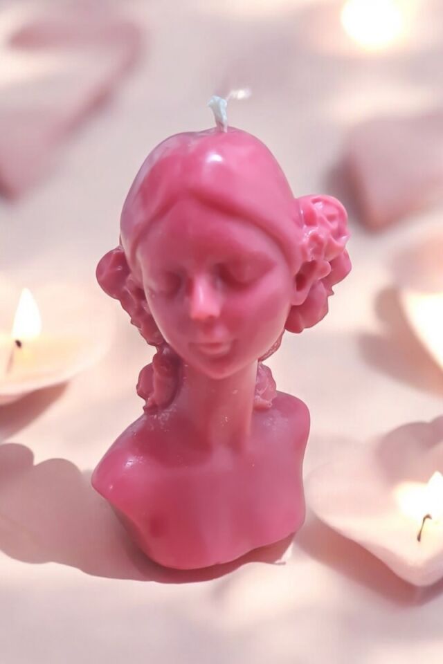 Kadın Pembe 2li Mum Seti