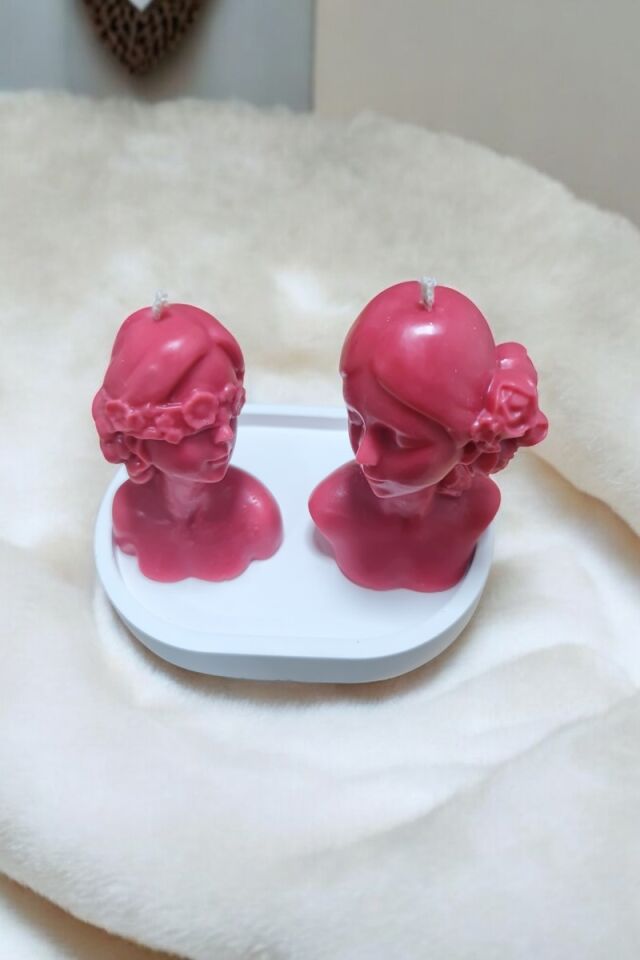 Kadın Pembe 2li Mum Seti