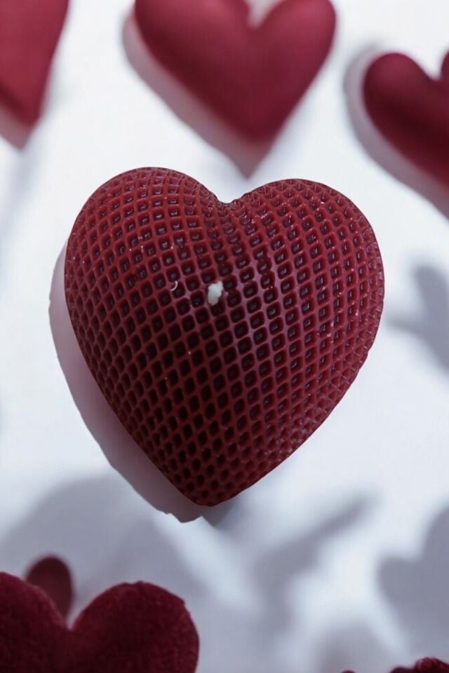 Yatay Kalp Bordo Mum