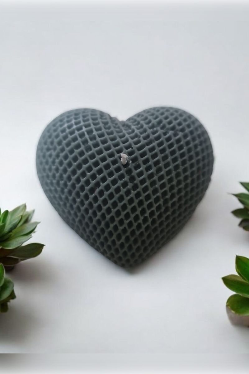 Yatay Kalp Antrasit Mum