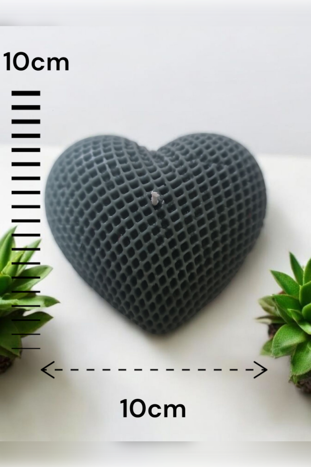 Yatay Kalp Antrasit Mum