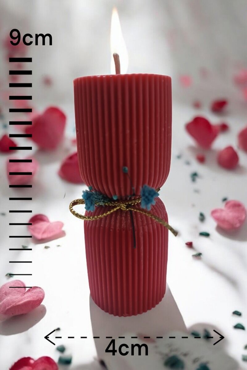Uzun Şerit Kırmızı Mum 9 cm