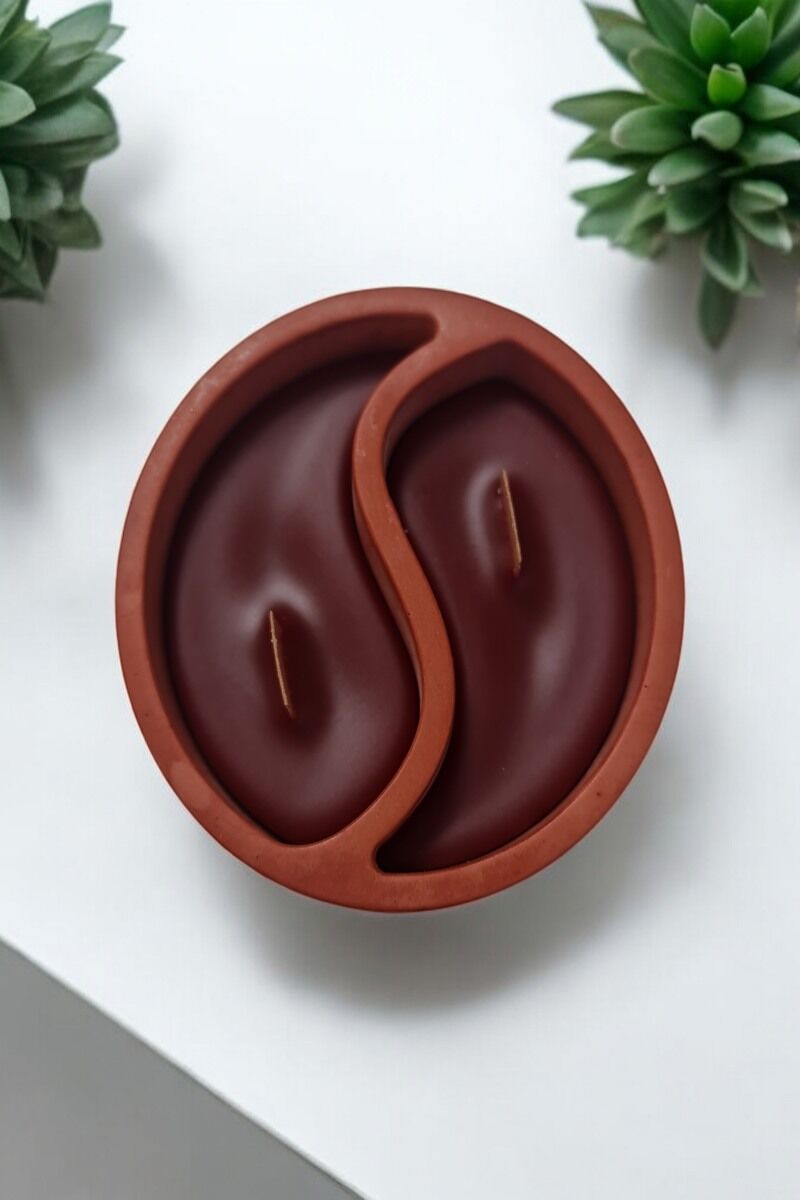 Beton Tai Chi Mum Kiremit Ahşap Fitilli