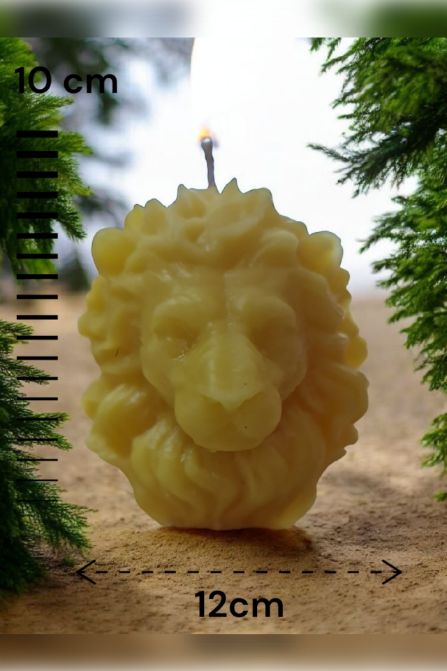 Büyük Boy Aslan Başı Sarı Mum