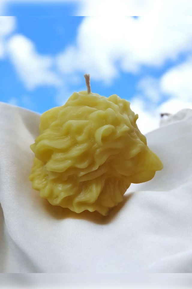 Büyük Boy Aslan Başı Sarı Mum