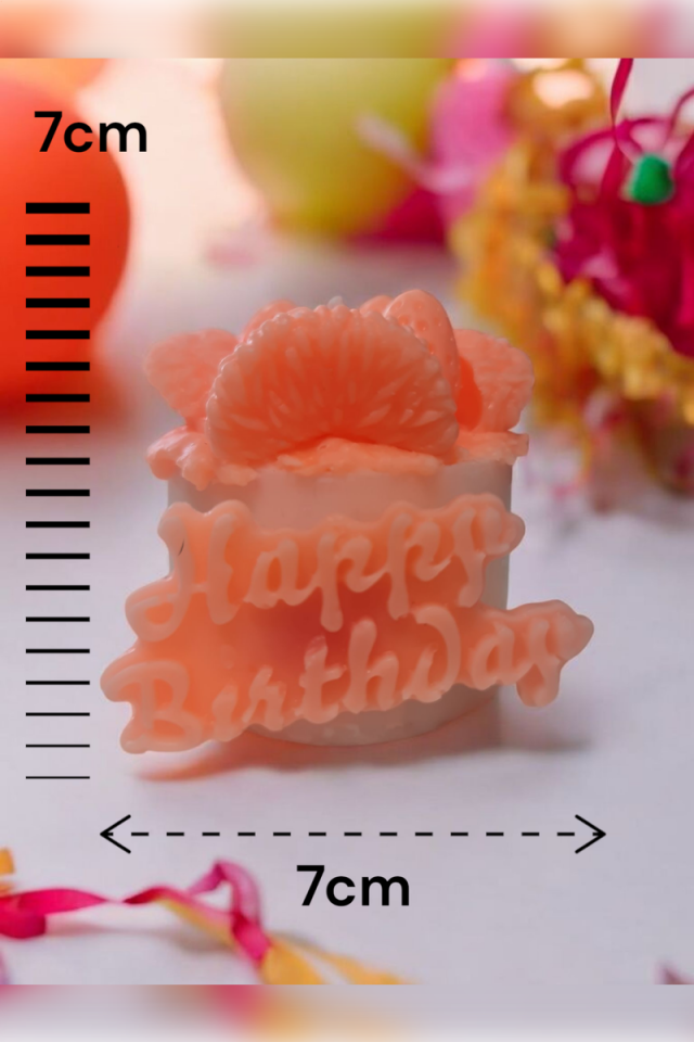 Happy Birthday Mandalina Turuncu&Beyaz Mum