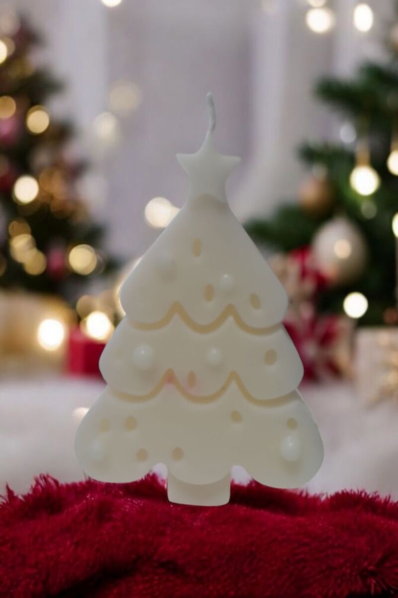 Yılbaşı Ağacı Beyaz Küçük Mum