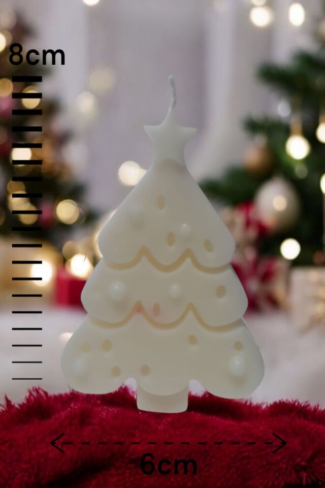 Yılbaşı Ağacı Beyaz Küçük Mum