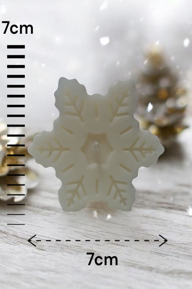 Yılbaşı Kar Tanesi Beyaz Mum