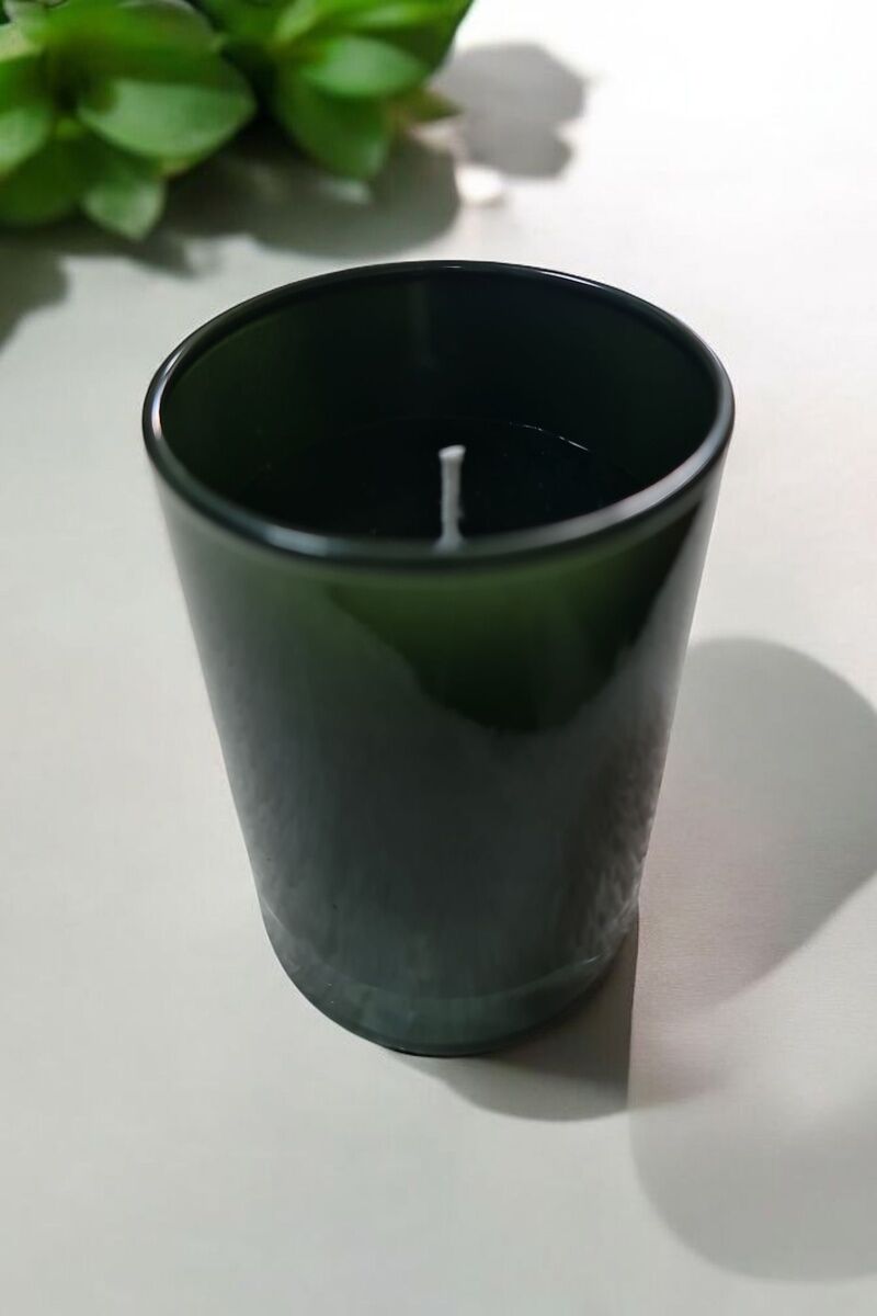 Yeşil Bardak Şeffaf Mum
