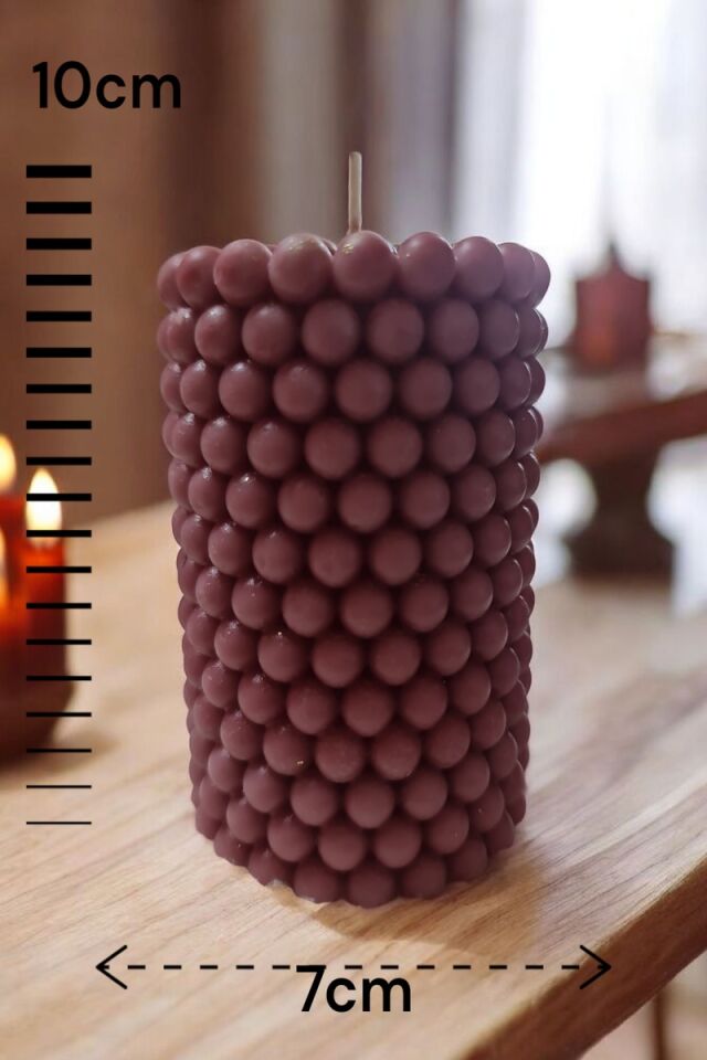 Kabarcık Topu Mürdüm Mum 10 cm