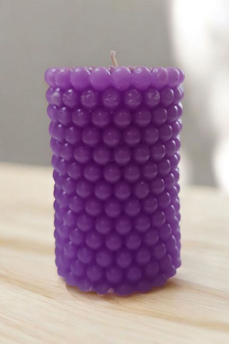 Kabarcık Topu Mor Mum 10 cm