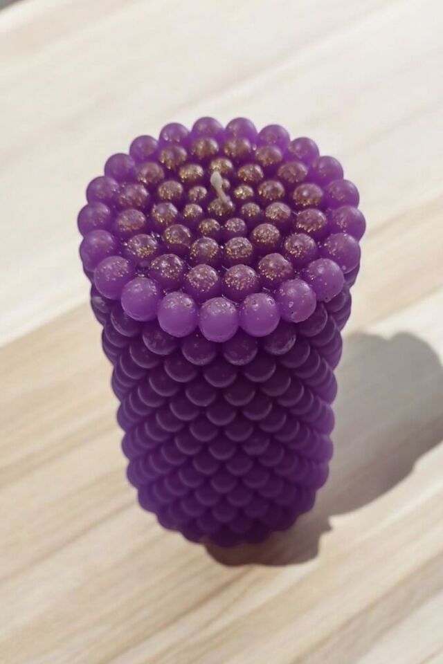 Kabarcık Topu Mor Mum 10 cm