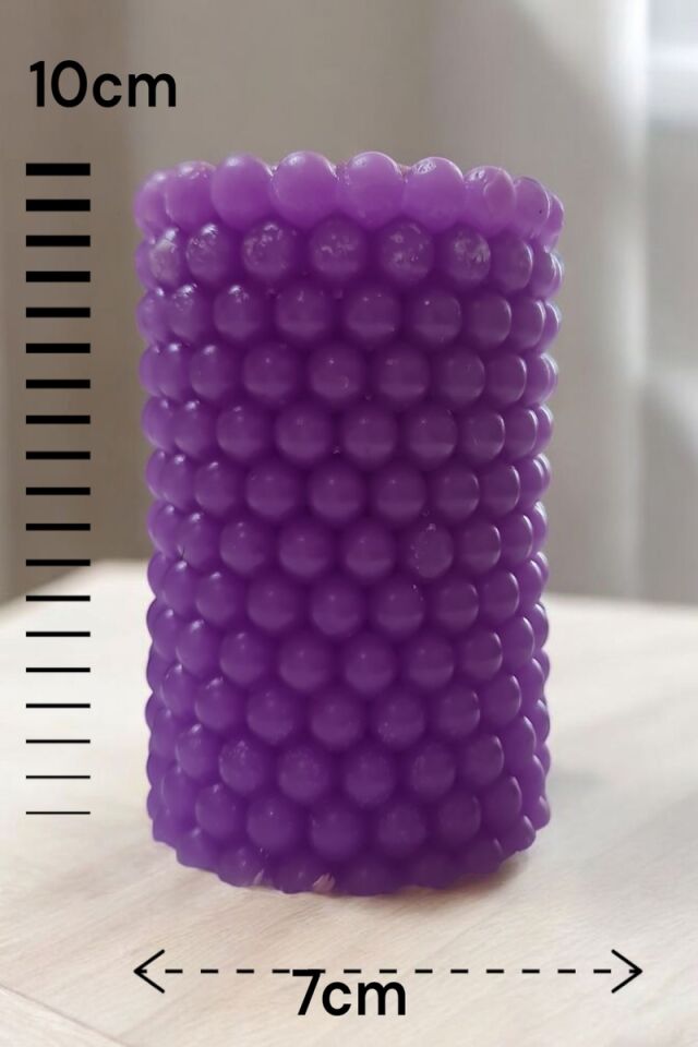 Kabarcık Topu Mor Mum 10 cm