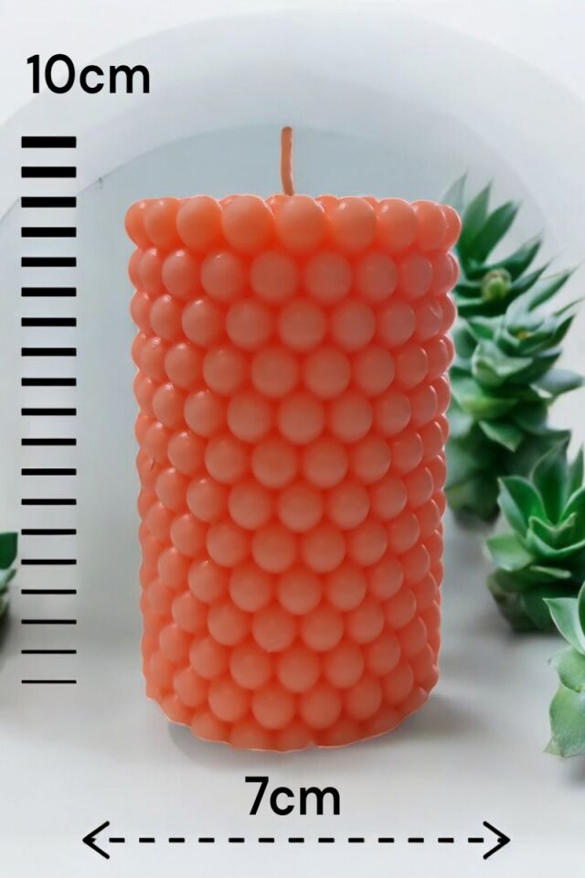 Kabarcık Topu Turuncu Mum 10 cm