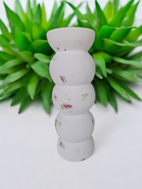 Yuvarlak Vazo Beyaz&Bakır Rengi