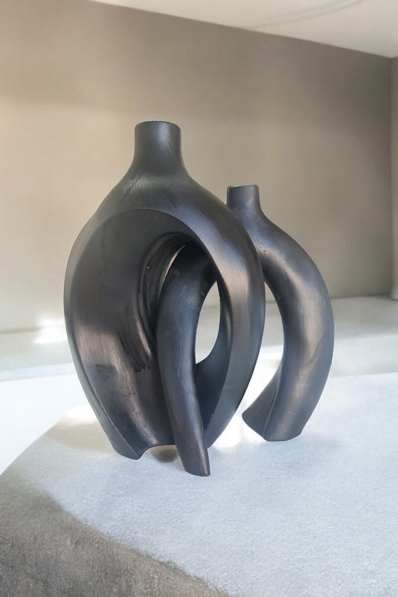 Sanatsal Vazo Soyut Figür Siyah Rengi