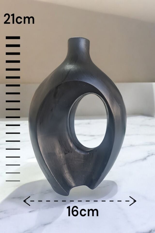 Sanatsal Vazo Soyut Figür Siyah Rengi