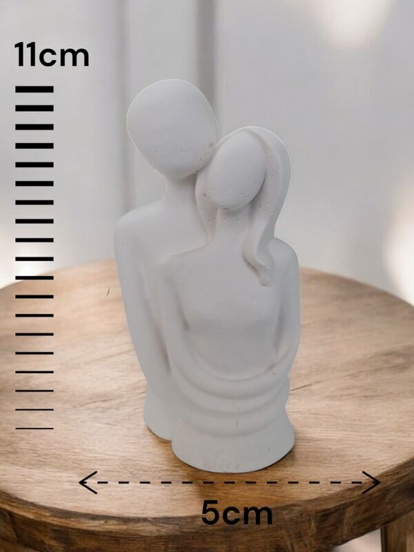 Sarılan Çift Beyaz Biblo