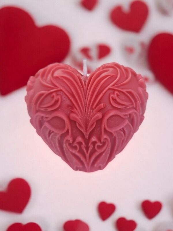 Dikey Kalp Kırmızı Mum