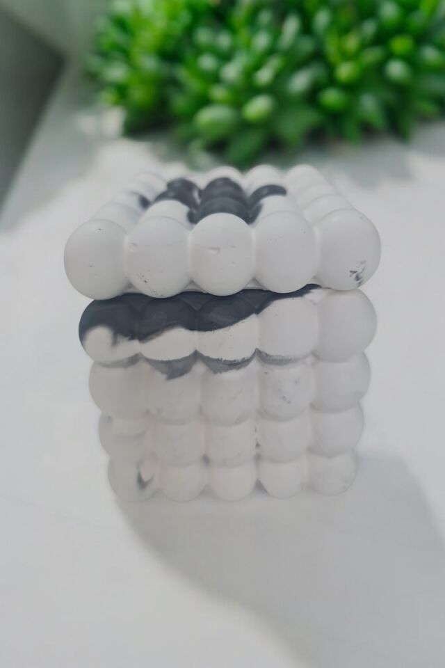 Beton Bubble Taş Dekor Siyah&Beyaz