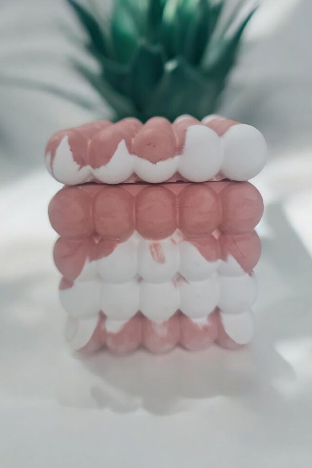 Beton Bubble Taş Dekor Pembe&Beyaz