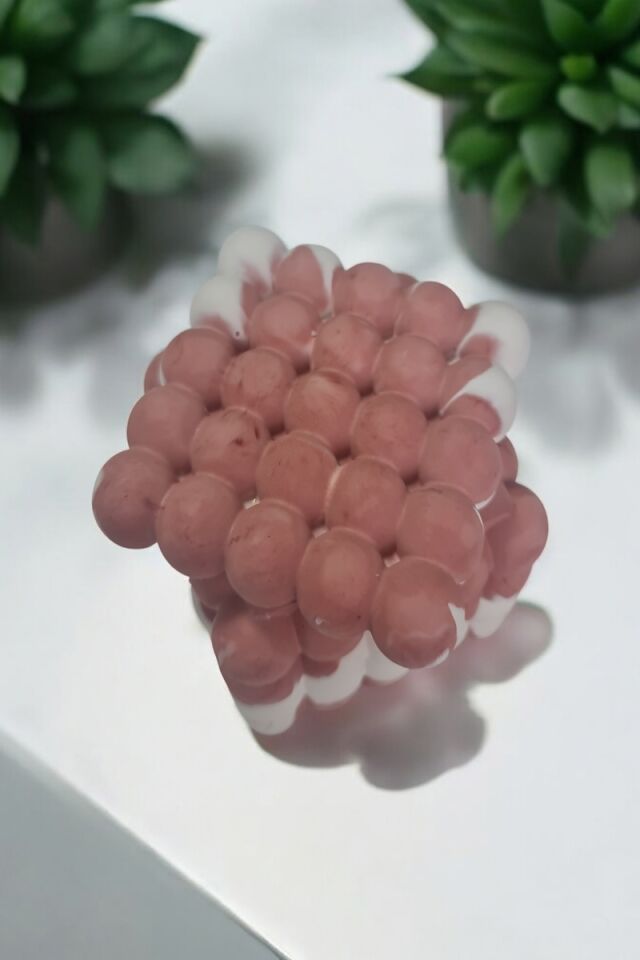 Beton Bubble Taş Dekor Pembe&Beyaz