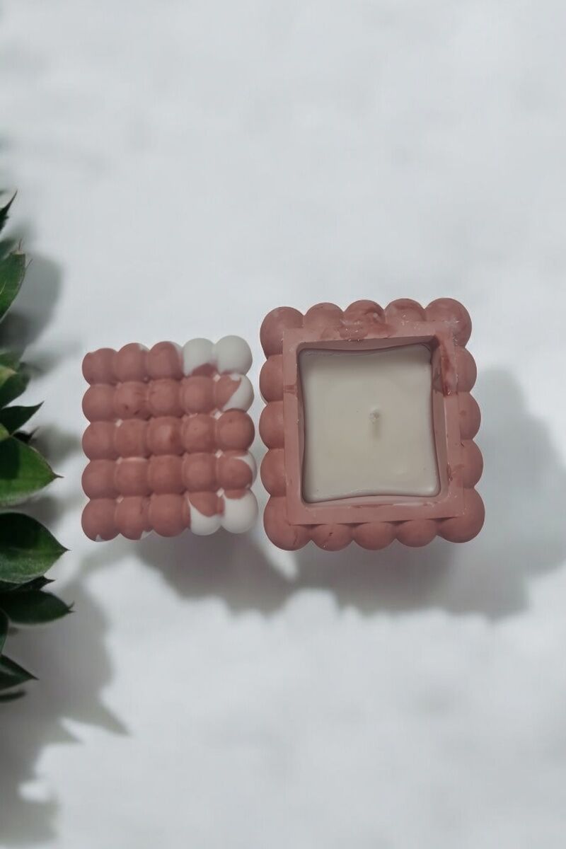 Beton Bubble Taş Dekor Pembe&Beyaz