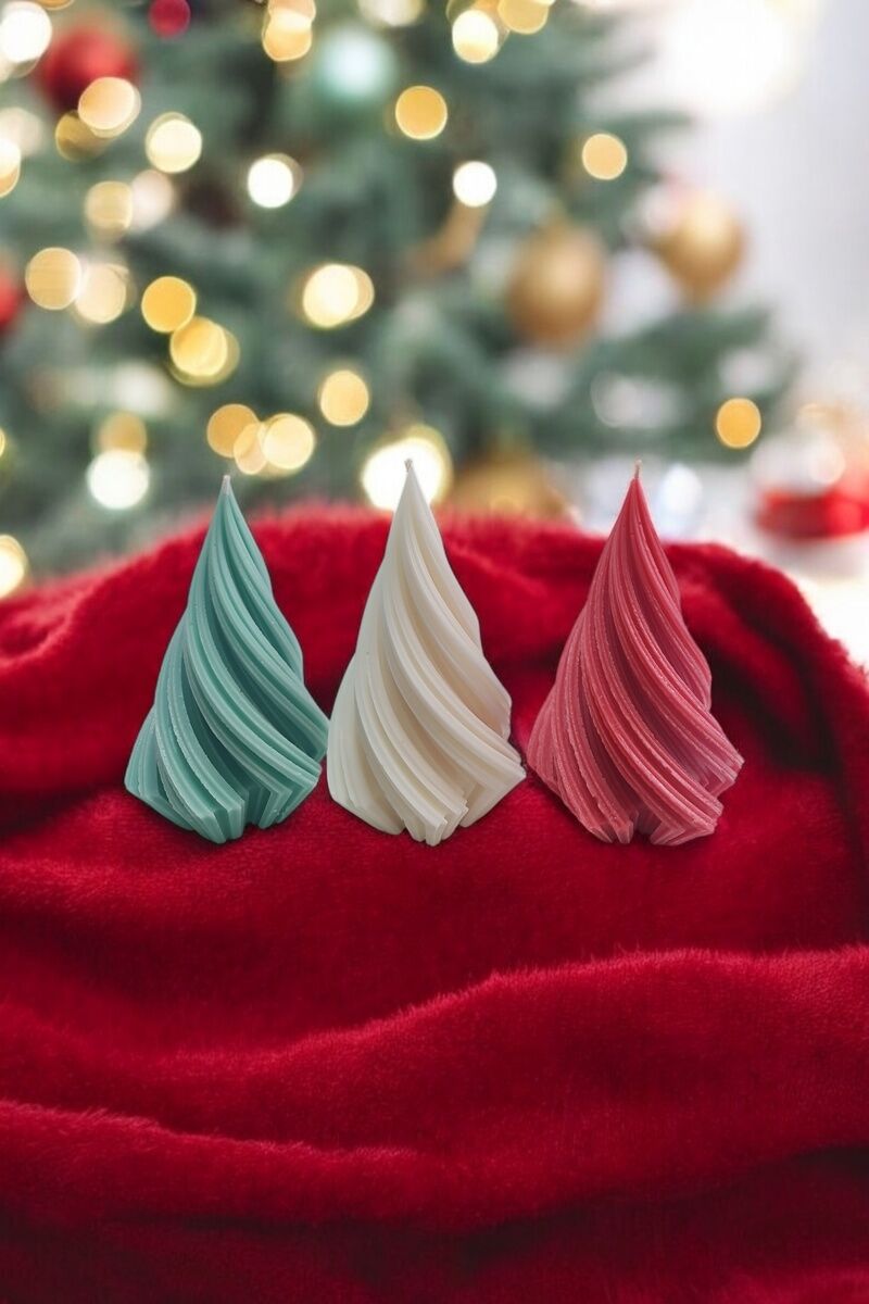 3lü Spiral Büyük Mum