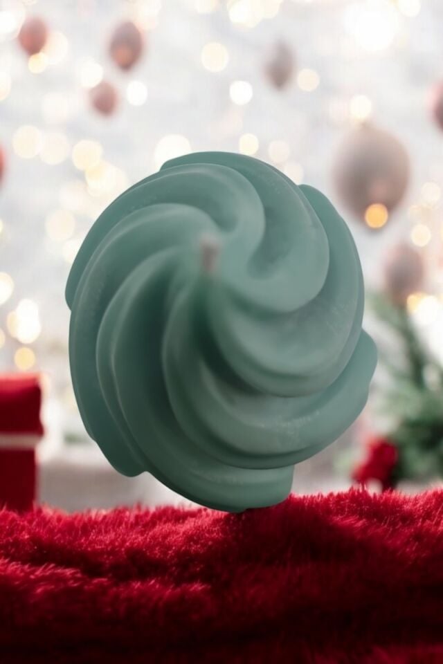 Spiral Kısa Su Yeşili Küçük Mum