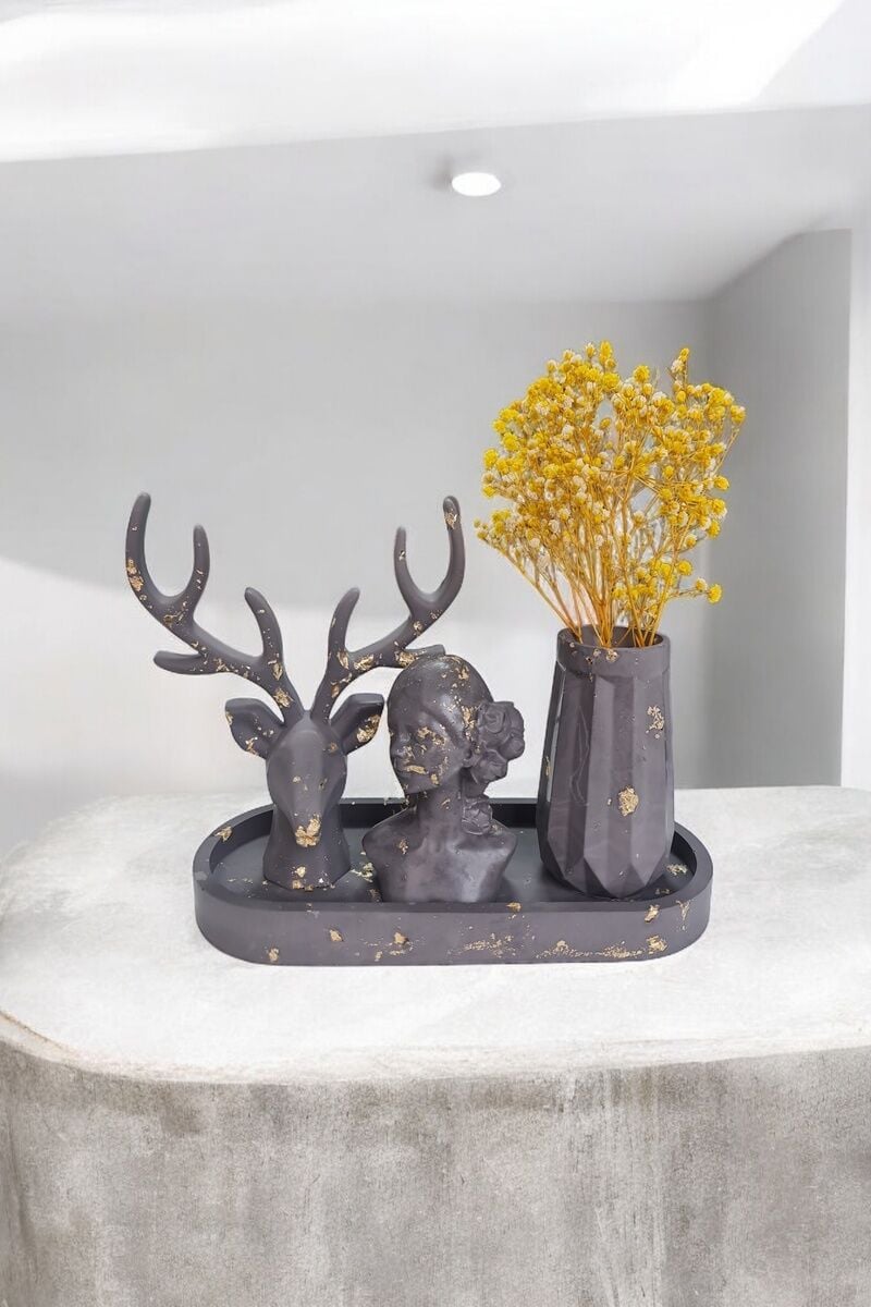 3lü Beton Dekor Set