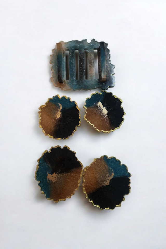 Epoksi Çay Bardağı Altlığı Seti Karışık