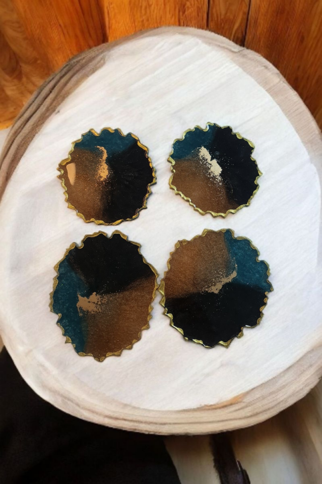 Epoksi Çay Bardağı Altlığı Seti Karışık