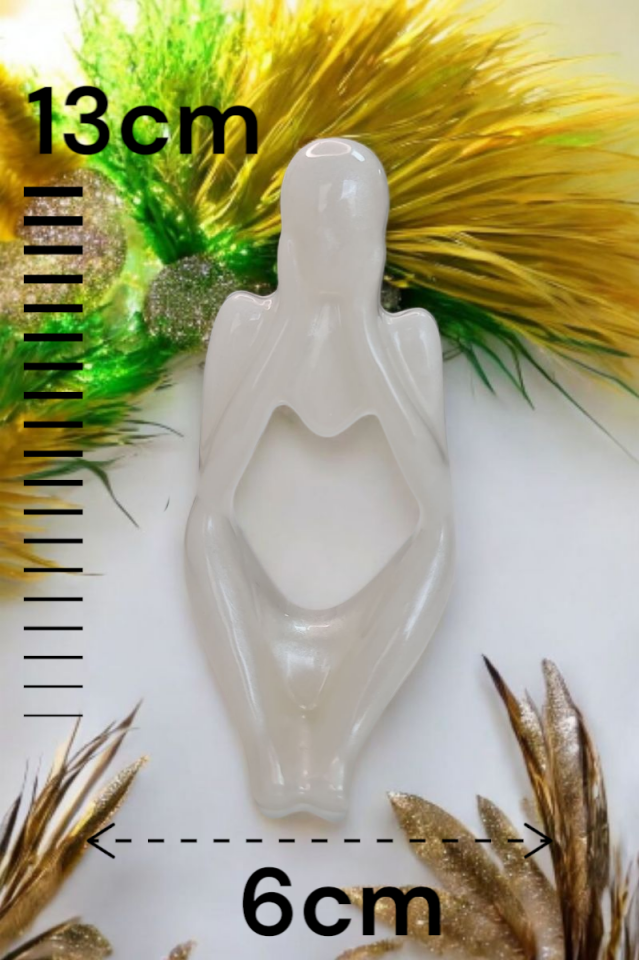 3lü Heykel Seti İnsan Figürlü Vücut Biblo Beyaz