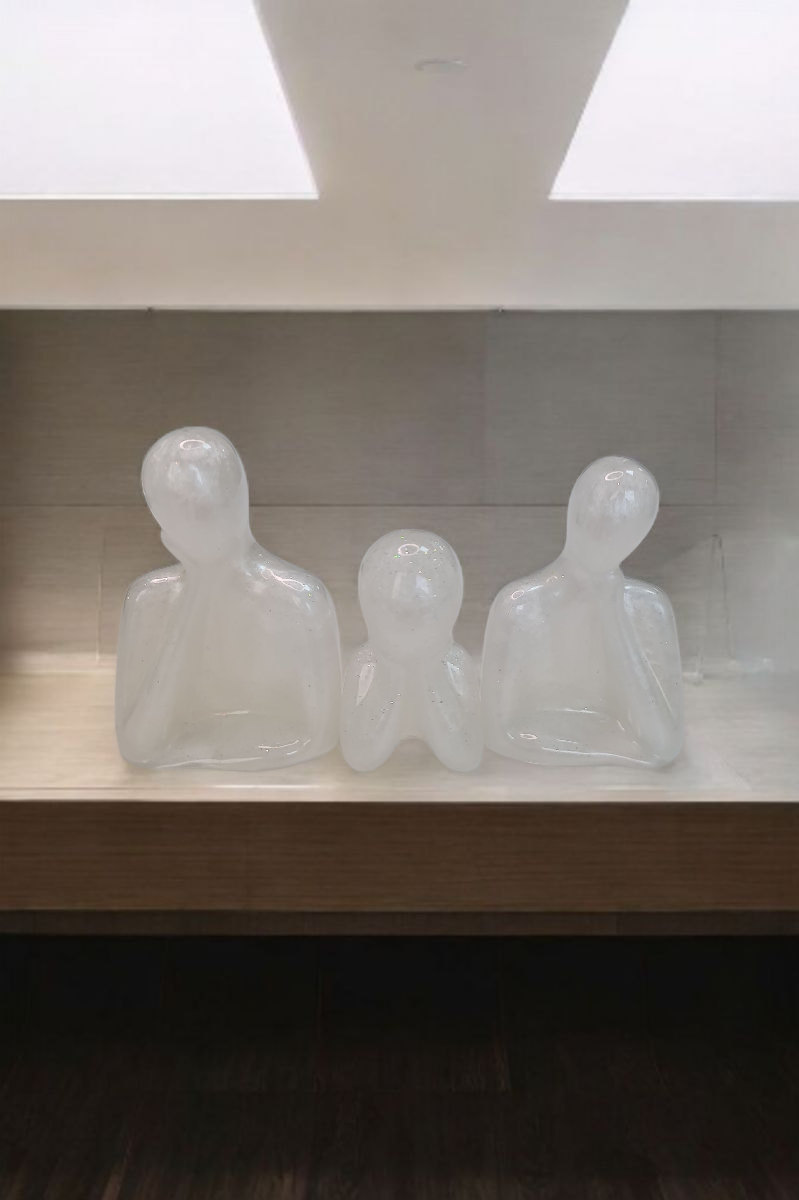 Anne Baba Cocuklar Biblo Epoksi Beyaz