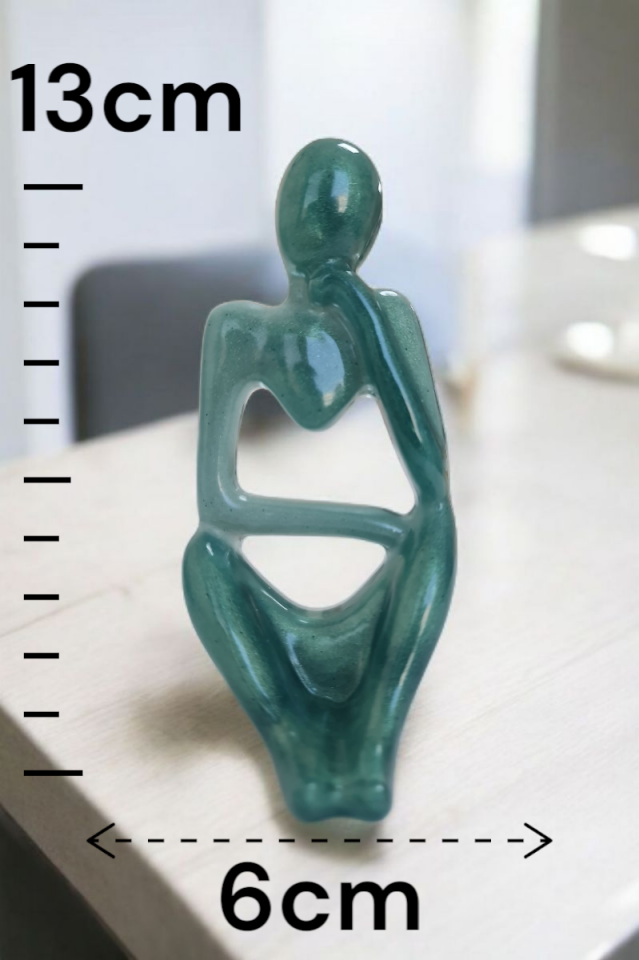 3lü Heykel Seti İnsan Figürlü Vücut Biblo Yeşil