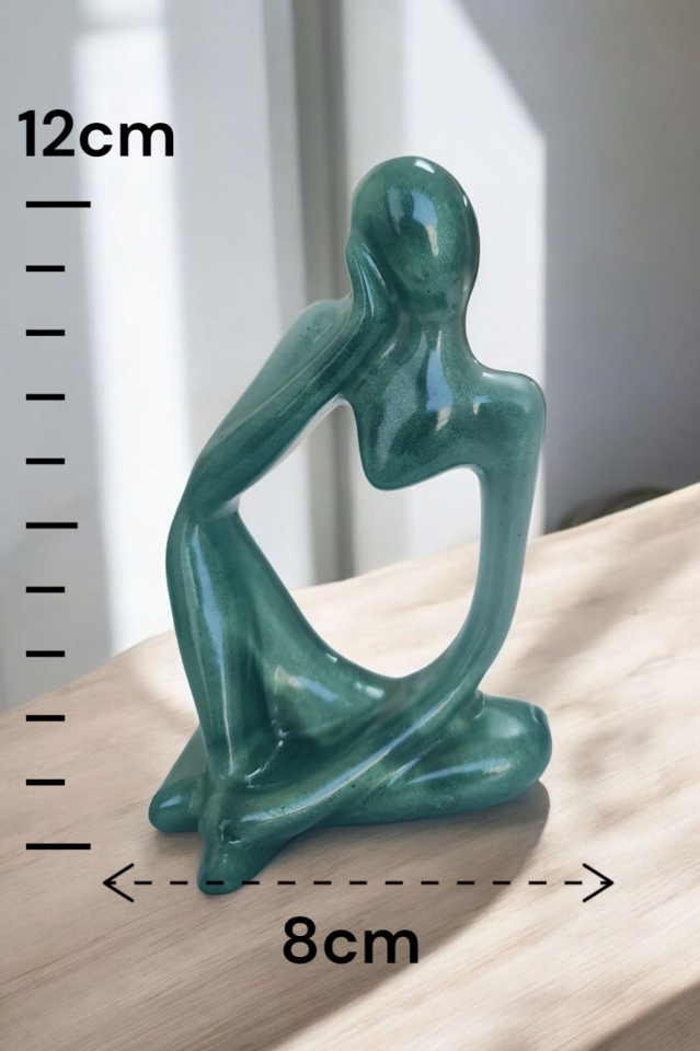 3lü Heykel Seti İnsan Figürlü Vücut Biblo Yeşil