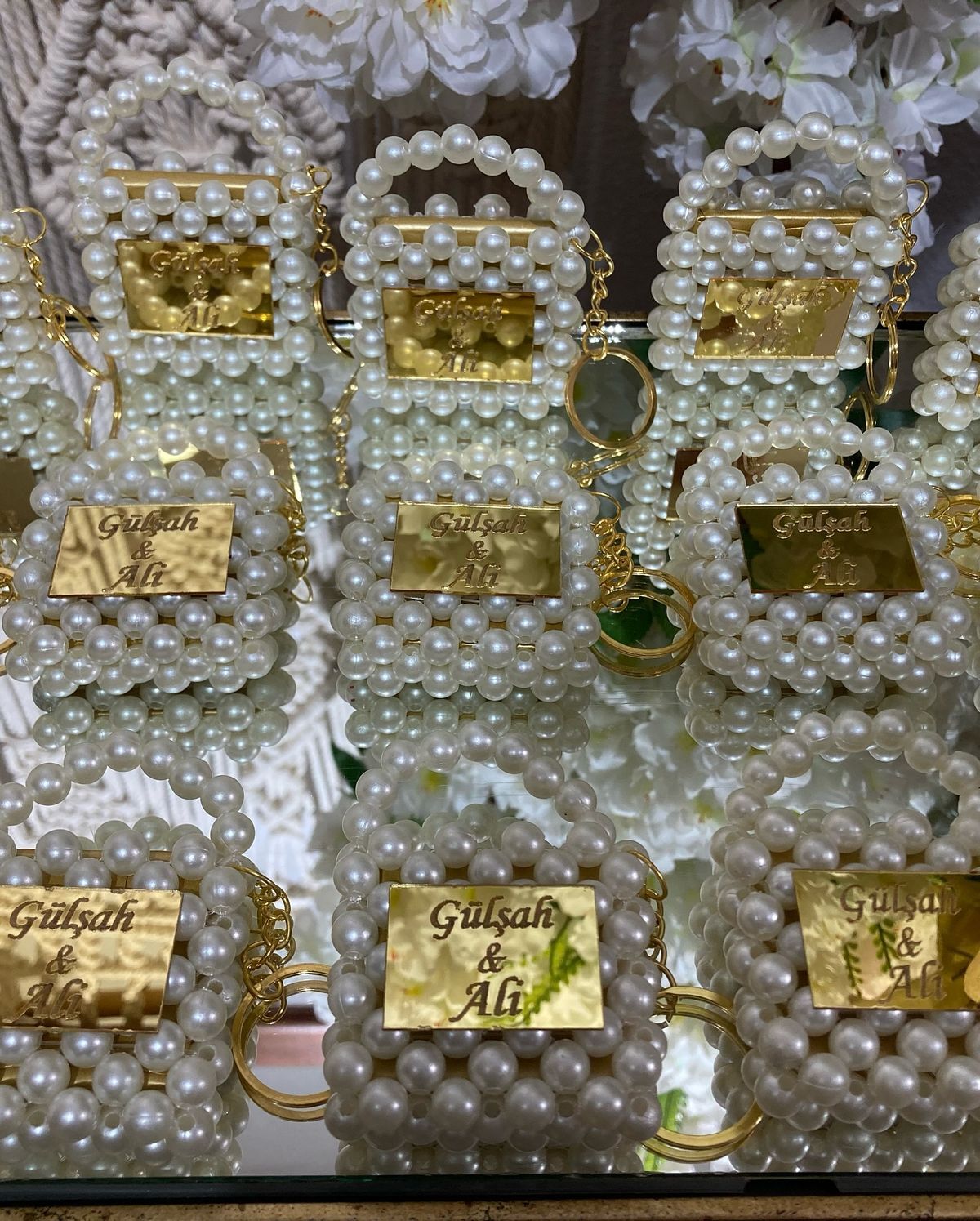 Mini İnci Hediyelik Çanta Anahtarlık