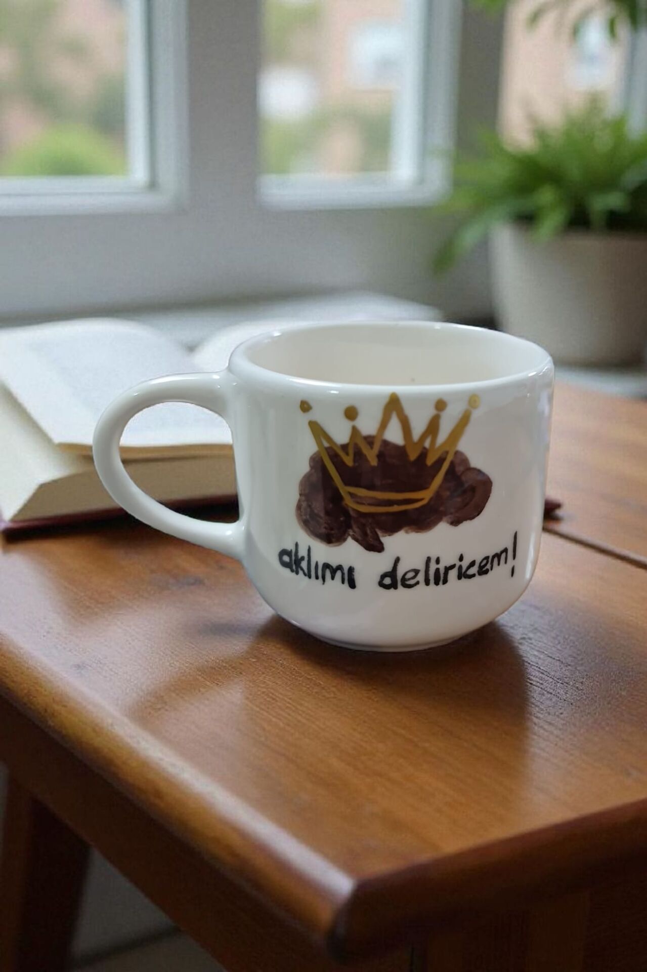 El Yapımı Seramik Prens Tasarım Kupa – Komik Yazılı Kahve Kupası – Özel Tasarım Handmade Mug