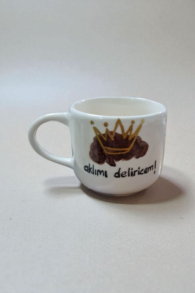 El Yapımı Seramik Prens Tasarım Kupa – Komik Yazılı Kahve Kupası – Özel Tasarım Handmade Mug